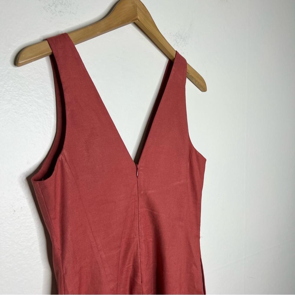 Theory Tadayon Stretch Midi Dress V-Neck Sz 4 - Picture 4 of 8